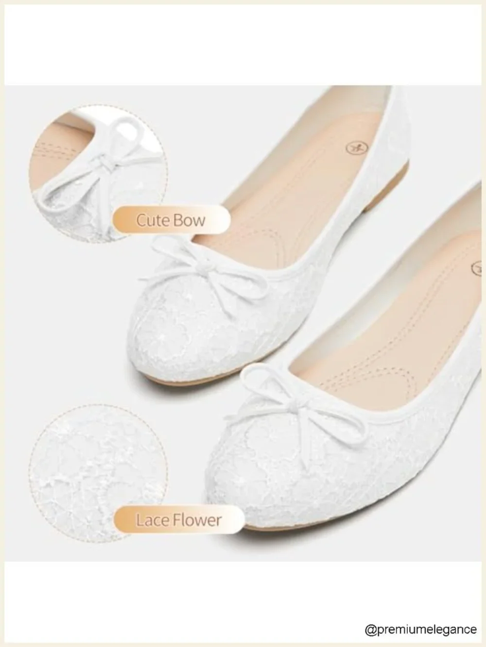 Lace Mesh Pointed Toe Ballet Flats with Bow Memory Foam Cushioning Foldable